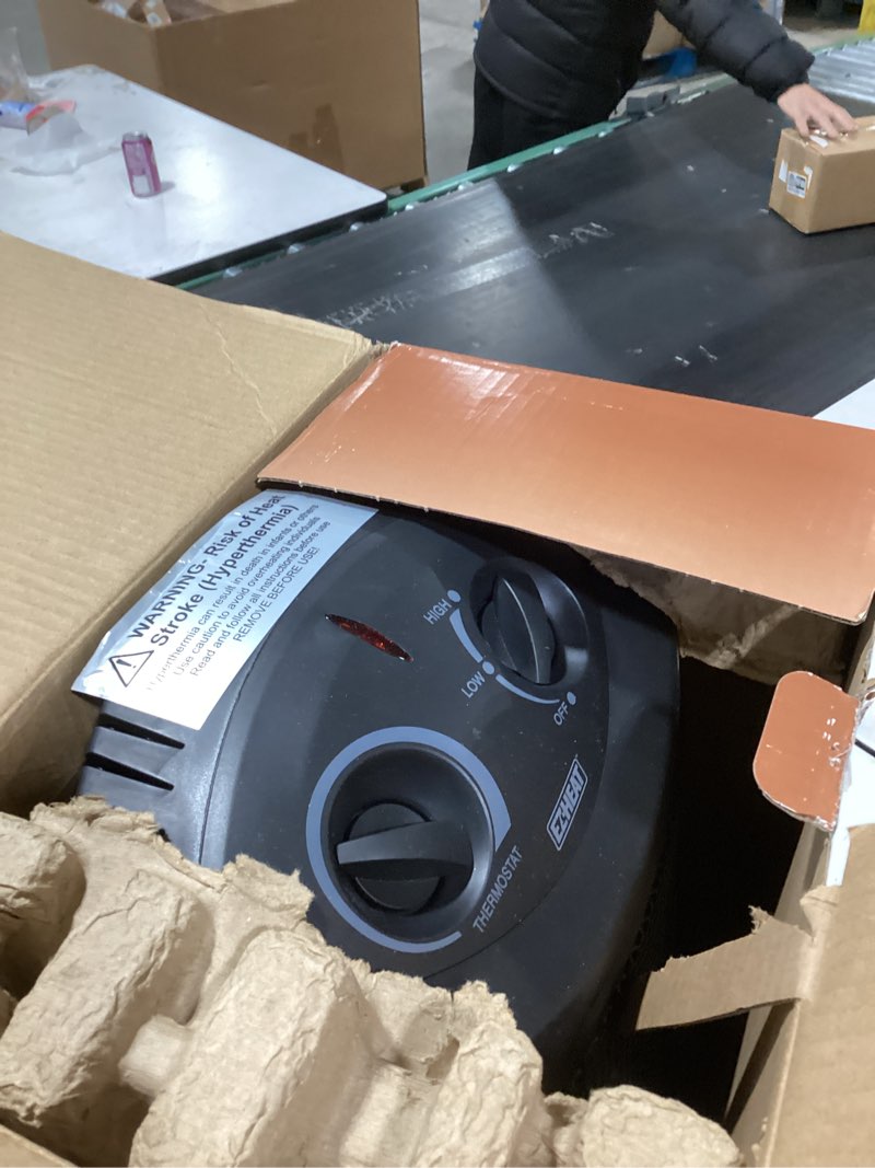 Condition photo showing New/Like New for EZ-HEAT 1,500-Watt Radiant Quartz Tower Space Heater with Dual Heating Settings, Adjustable Thermostat, Overheat Protection, Safety Tip Over Switch, MG-QGW15-607