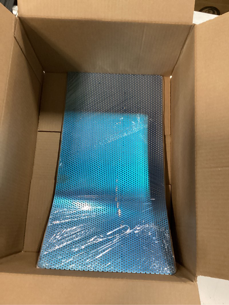 Condition photo showing As Is for aluminum perforated metal sheets 16 gauge 19.6 inch by 9.8 inch expanded metal mesh aluminum opening 1/8" 0.12 inch (about 3 mm) perforated steel sheet aluminum mesh screen decorative metal mesh 19.6" x 9.8" 1
