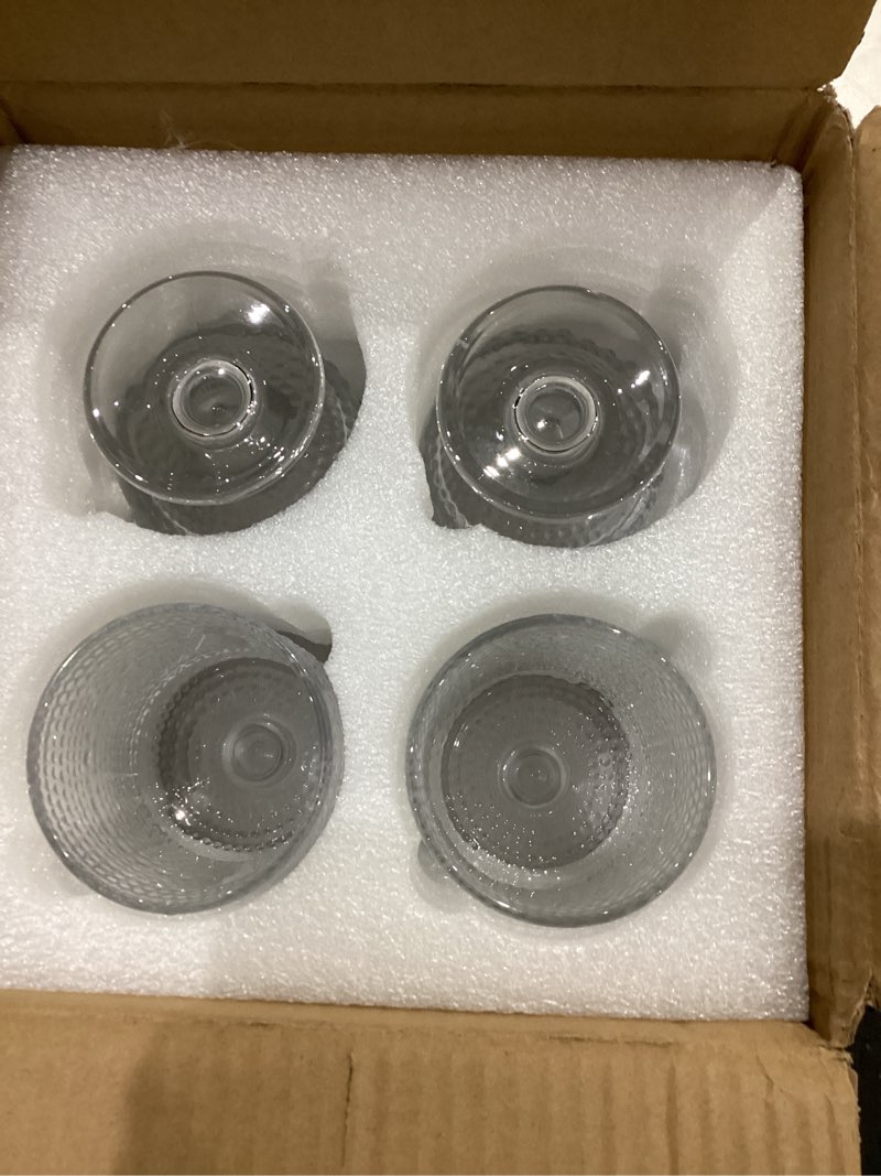 Condition photo showing Good Condition for WHJY Cute Wine Glasses Set of 4, Cute Cocktail Glasses, 8 oz Vintage Glasses, Short Stem Wine Glasses - Pearl