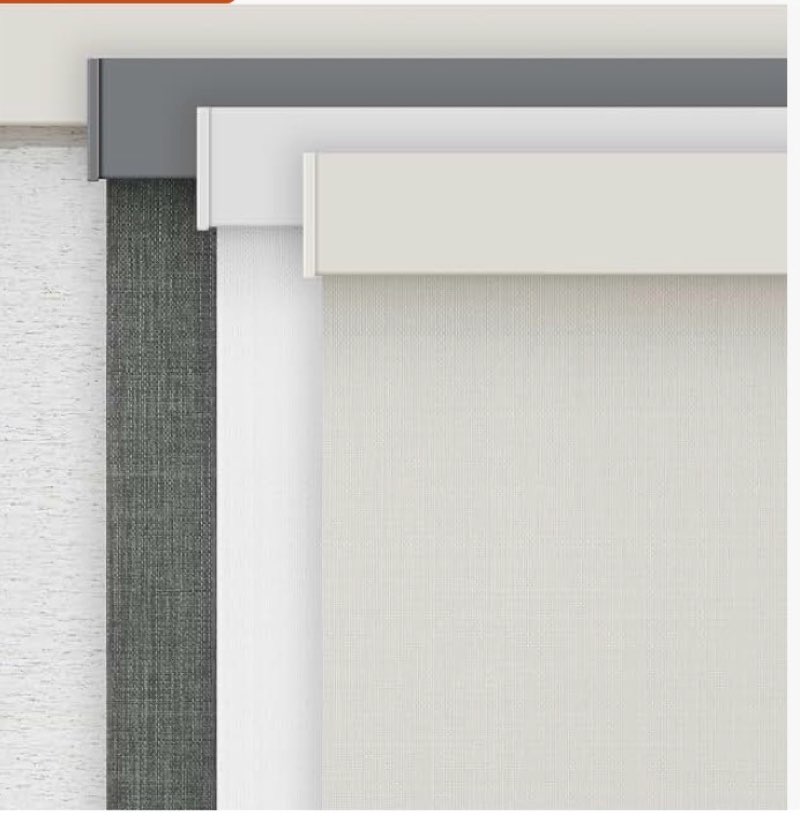 AOSKY Blackout Roller Shades Cordless Blinds for Windows, Free-Stop Shades with Valance, Thermal Ins