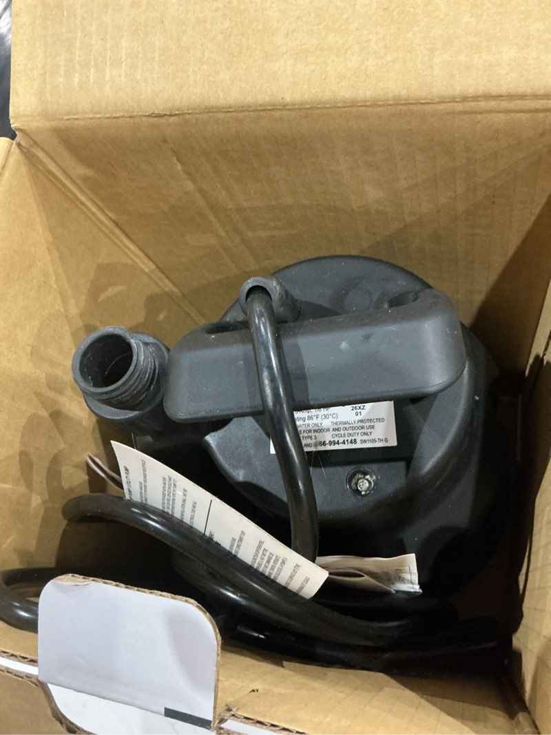Condition photo showing As Is for (used)utilitech 1/6-hp 115-volt 25-gpm thermoplastic submersible utility pump
