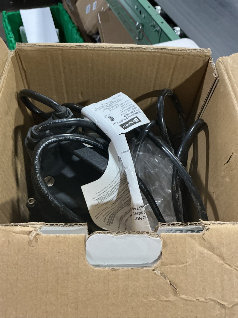 Condition photo showing As Is for utilitech 1/3-hp 115 -volt 40-gallon aluminum submersible sump pump
