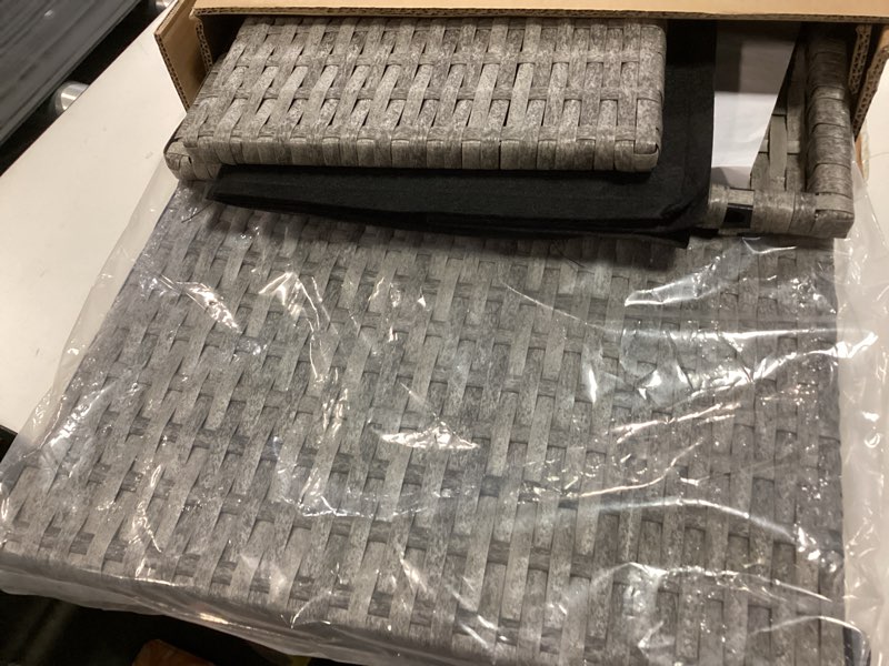 Condition photo showing As Is for LEWIS&WAYNE Large Rectangular Block Planter Box Handmade Wicker Tall Planters for Outdoor Plants with Removable Liners Modern Planter for Indoor Outdoor Patio Deck - Gray, 30''