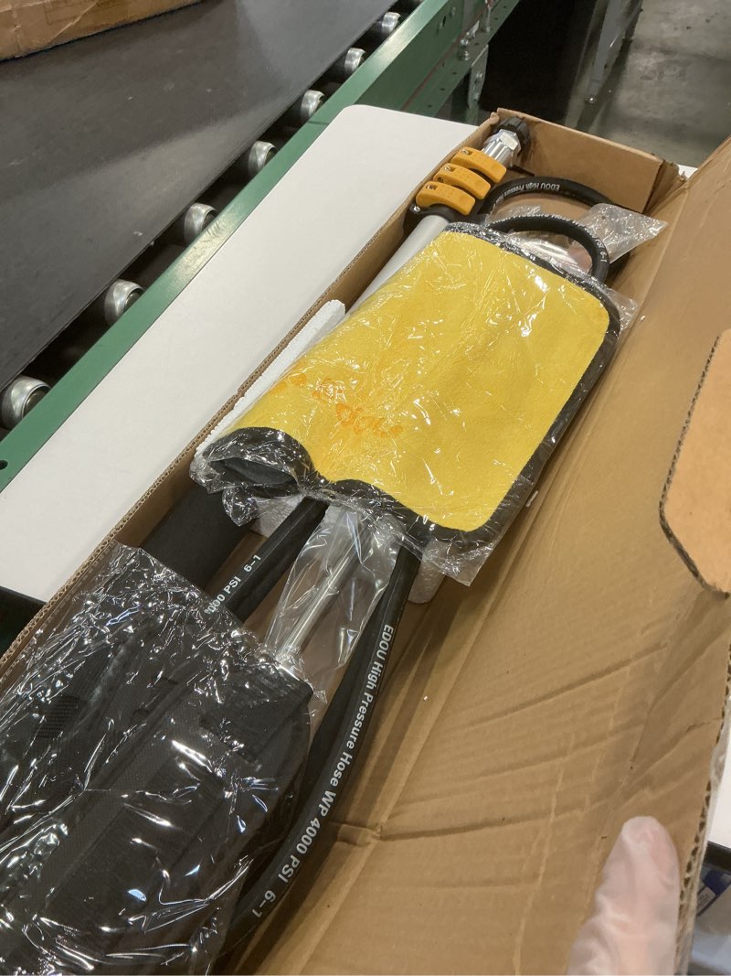 Condition photo showing Good Condition for EDOU Direct Telescoping Pressure Washer Extension Wand 20' - Power Washer Gutter Cleaner Tool - 4,000 PSI - 1/4" Quick Connection, 5 Sprayer Nozzles, 2 Couplers, 2 Adapters, Support Harness