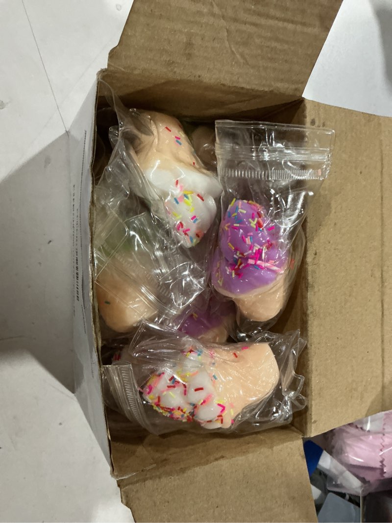 Condition photo showing Good Condition for 12 pcs ice cream stress balls gifts bulk cute summer squeeze fidget slow rising squeeze toys students gift from teacher for graduation birthday ice cream goodie bag fillers party favor
