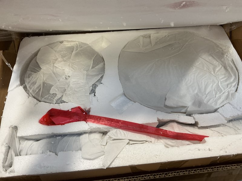 Condition photo showing New/Like New for Marble Drink Table, 10"x12"x(22“~30") Martini Table with Metal Antique Brass Adjustable Stand Base, Drink Tables for Small Spaces, Living Room, Bedroom, Or Office (White)