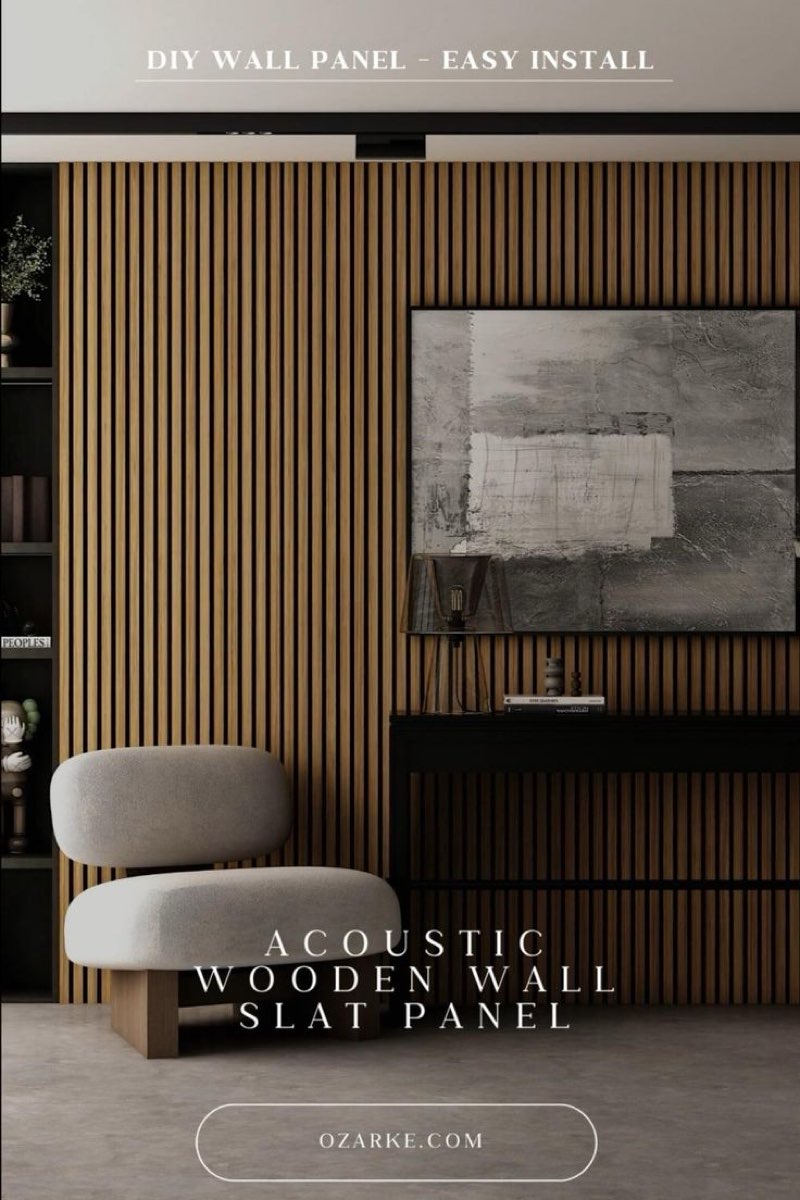 ritollo 4-piece wood slat panels for wall 94.5\"×11\" acoustic panels for interior wall decor 3d flute