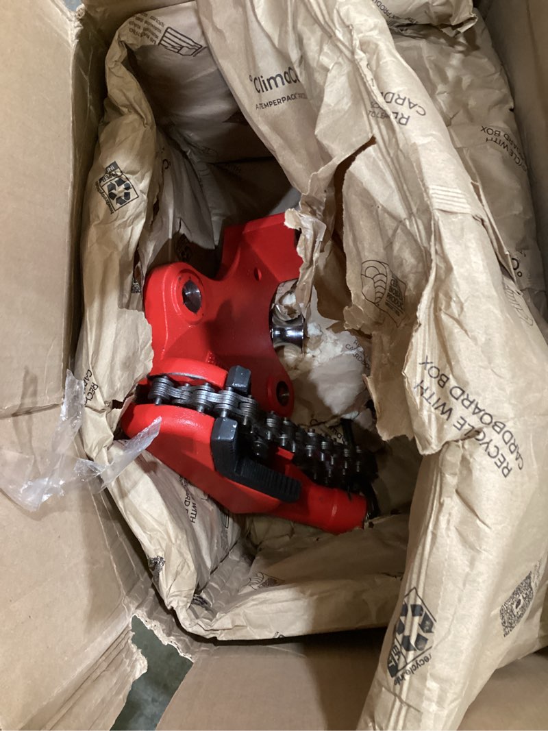 Condition photo showing As Is for ridgid 40195 model bc410 top screw bench chain vise, 1/8-inch to 4-inch bench vise, small