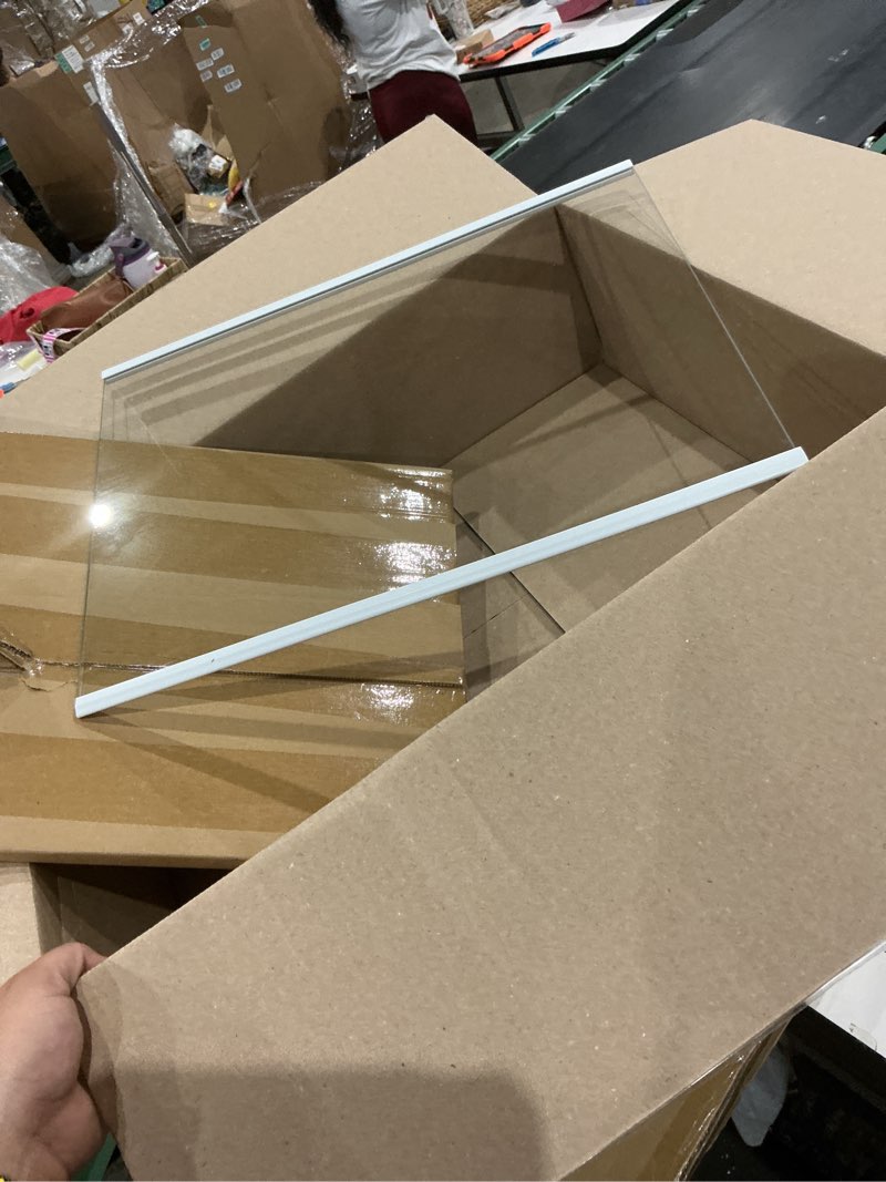 Condition photo showing Good Condition for w11130200 wrs571cihz04 freezer glass shelf 17.5" x 13" replacement compatible with whirlpool freezer shelf replacement refrigerator glass freezer shelves parts wrs571cidm00,wrs571cihz00,wrs571cihw04