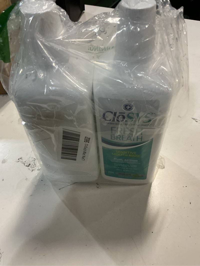 Condition photo showing Good Condition for CloSYS Mouthwash, 32 Ounce, 2 Count, Fresh Breath Mouthwash, Gentle Mint, Alcohol Free, Dye Free, pH Balanced Mouth Wash, Helps Soothe Entire Mouth, Fights Bad Breath