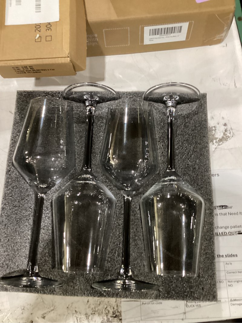Condition photo showing Good Condition for baclife hand blown red wine glasses set of 4 – 15 oz premium crystal wine glasses with long stem – unique gift for father's day, birthday, wedding, daily use large