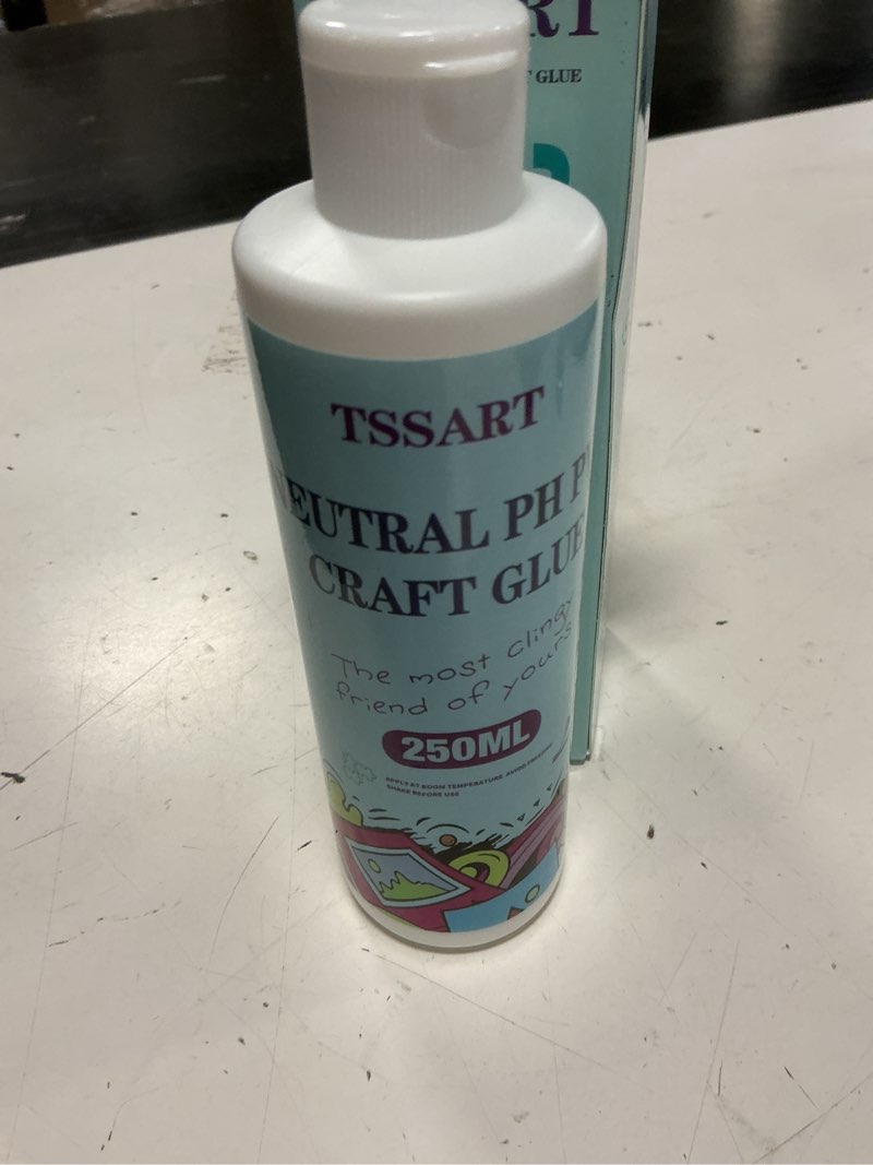 Condition photo showing New/Like New for neutral ph craft glue - 8.4floz acid-free pva formula water soluble glue, dries clear and flexible - ideal for arts, paper, photography, scrapbooking and book binding - flip cap