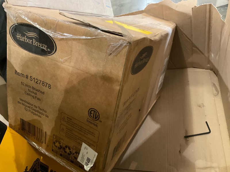 Harbor Breeze Crestwell 52-in Brushed Nickel with Driftwood/Sienna Blades LED Flush