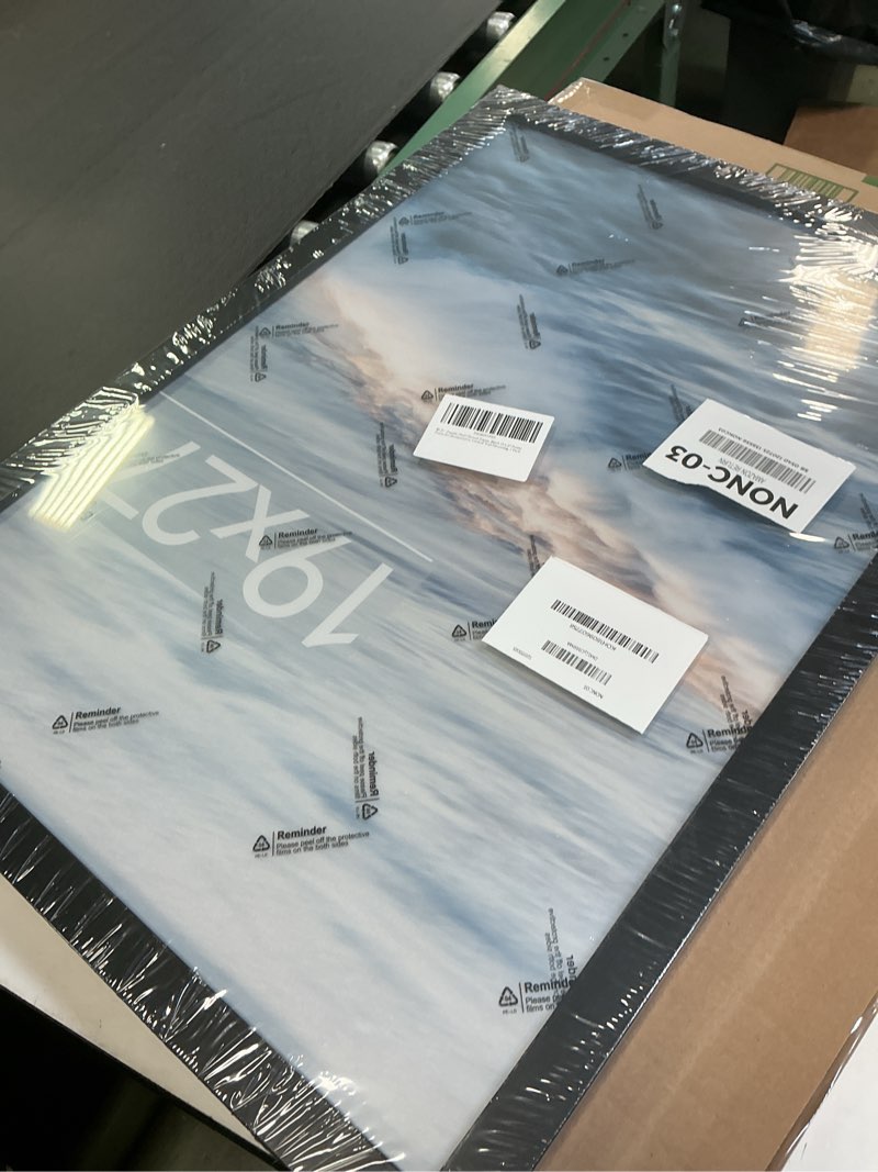 Condition photo showing New/Like New for Fisnish 19x27 Picture Frame, Black 19 x 27 Poster Frame for Horizontal or Vertical Wall Mounting, 1 
