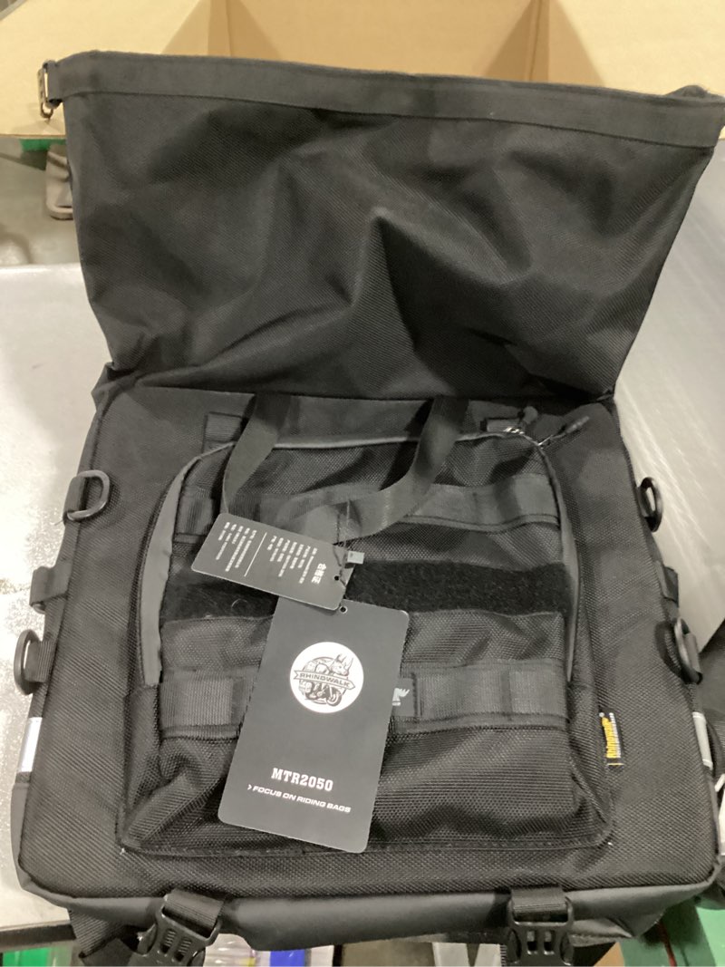 Condition photo showing Good Condition for Rhinowalk Motorcycle Saddlebag Waterproof Luggage Bag Quick Release Motorcycle Side Bag 25L Fits Most Adventure and Sports Bike Motorbike Racks (Black, 1 pcs) Black 25L Black 25L