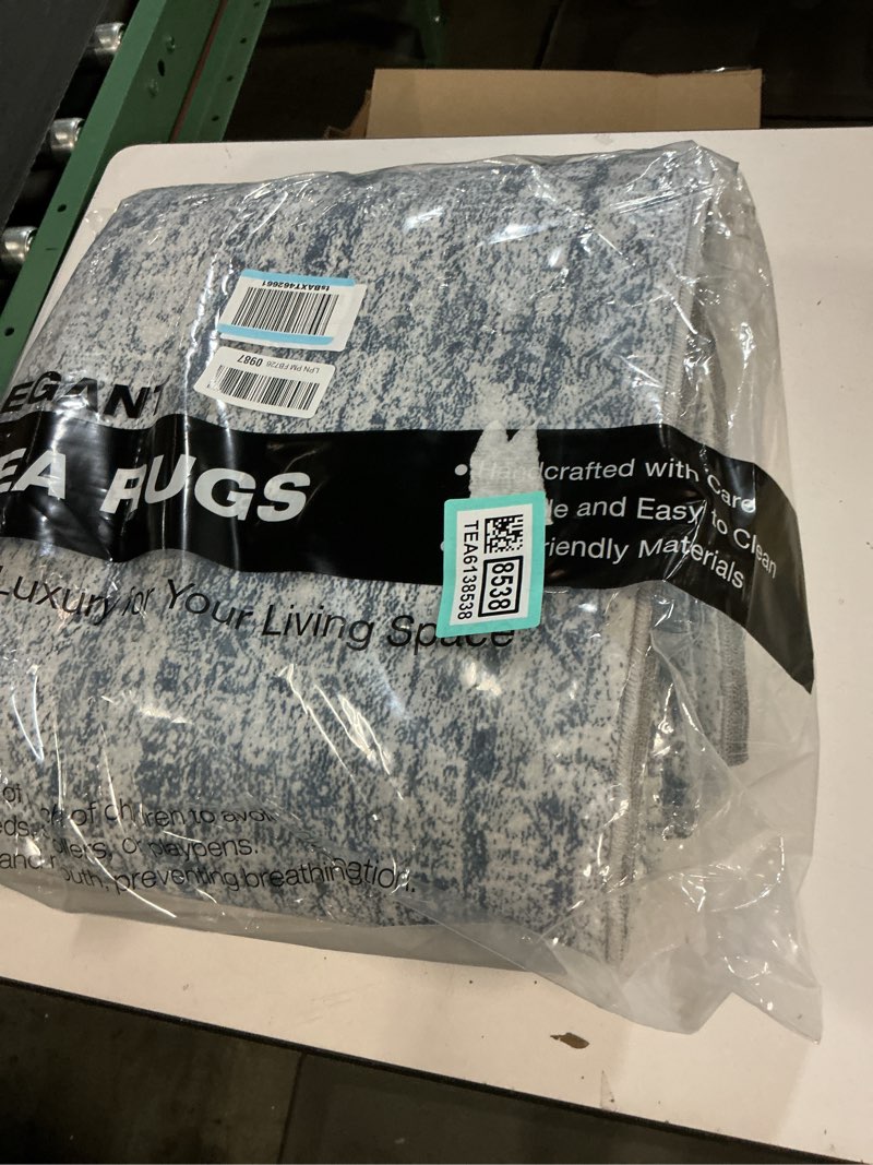 Condition photo showing Good Condition for Abstract Rug 8x10 Large Living Room Rugs Neutral Modern Washable Area Rugs for Bedroom Dining Room Non-Slip Stain Resistant Foldable Thin Blue Blue/Grey 8' x 10' (Rectangular)