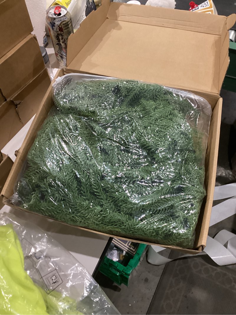 Condition photo showing New/Like New for 5FT Artificial Norfolk Pine Garlands, Real Touch Winter Pine Garland, Green Artificial Greenery Garland for Table, Mantle, Wall, Indoor, Outdoor Christmas Decorations Faux Home Kitchen Decor(2, 5FT) 5FT 2