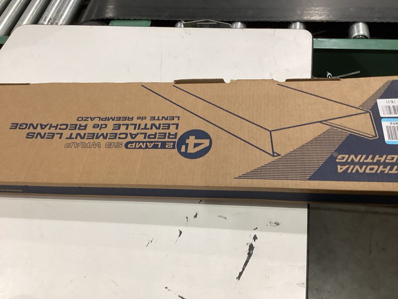 Condition photo showing New/Like New for F-2044: 2 Lite Wrap Around Replacement Light Cover | 47-1/2? x 11-3/4? (between the hooks = 9 3/4?) x 2-1/8? Depth