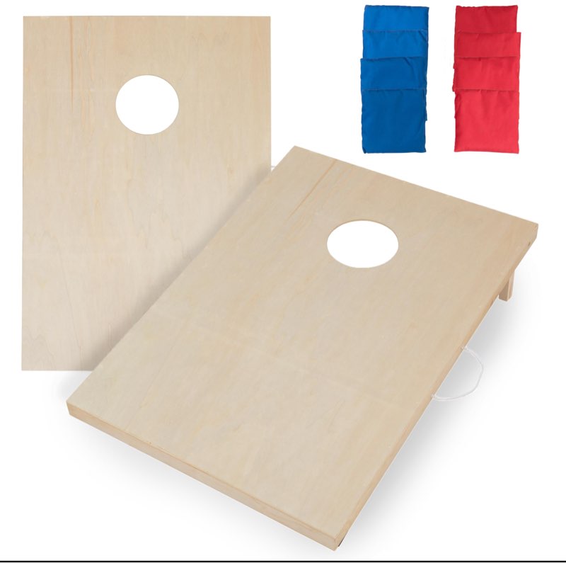 Triumph Sports 2x4 and 2x3 Solid Wood Premium Cornhole Sets - Poplar Veneer Plywood - Solid Wood Re