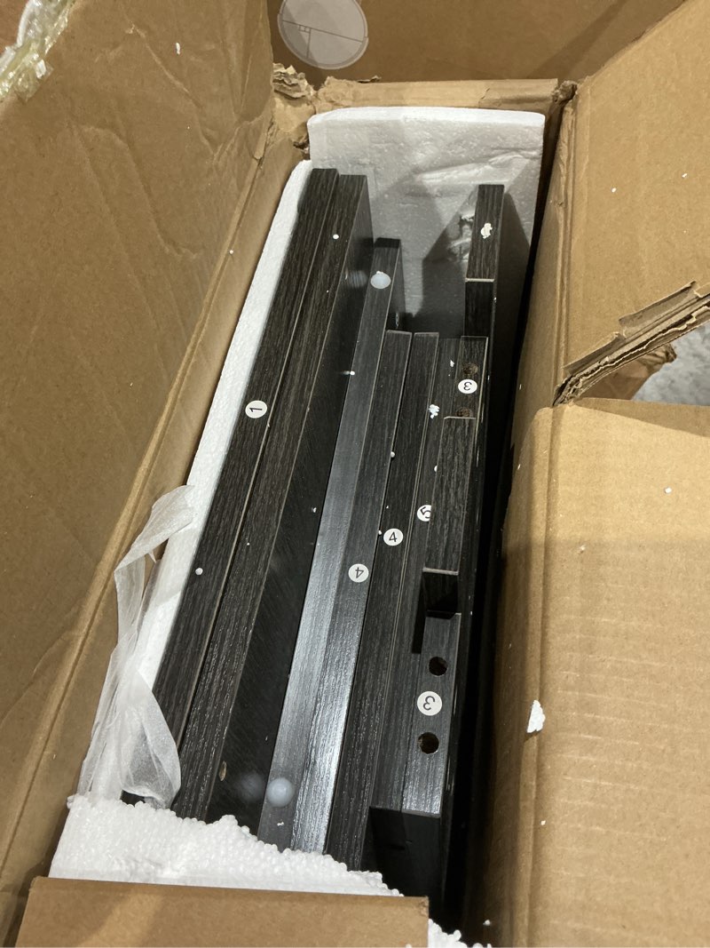 Condition photo showing Good Condition for tribesigns square dining table for 4, 31.5-inch small kitchen table with sturdy pedestal base, farmhouse dinner table for dining room, living room, kitchen (gray)