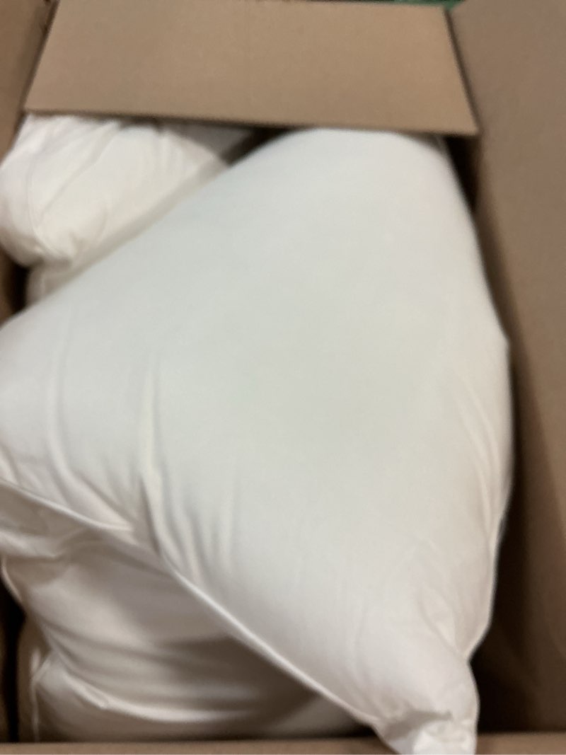 Condition photo showing As Is for farm to home 100% organic cotton cover pillows king size set of 2, down alternative hotel quality soft bed pillow for back & side sleepers, machine washable, 20"x36", white king(pack of 2)