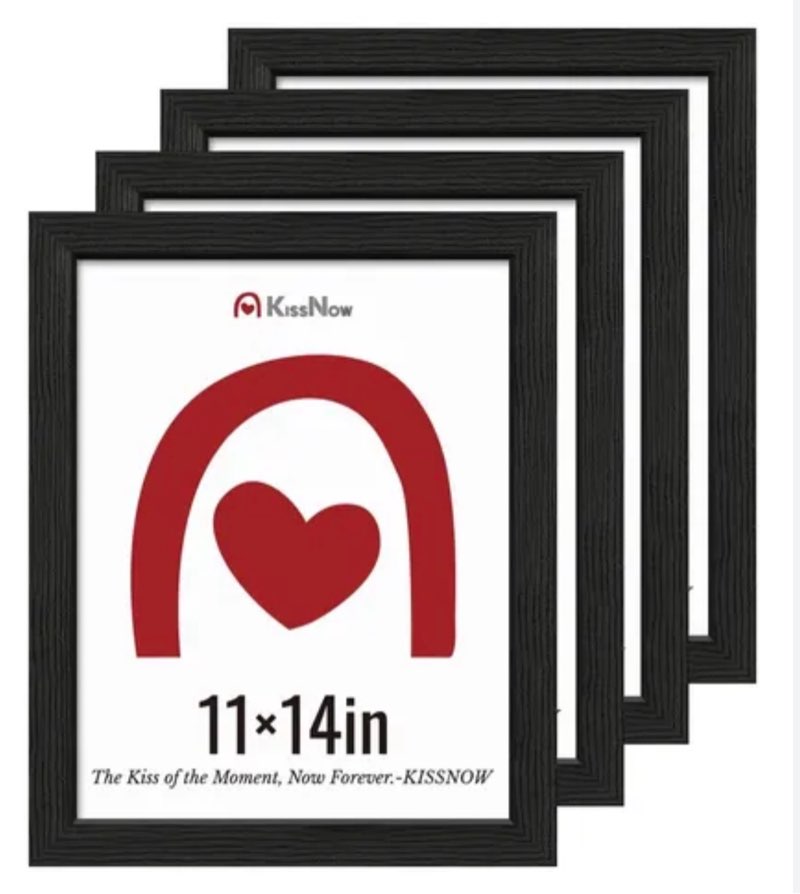 KissNow branded photo frame. 11x14 inch ((5 piece)