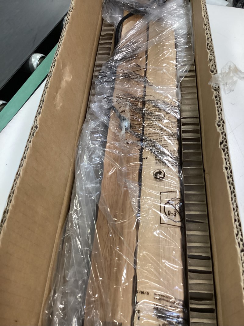 Condition photo showing Good Condition for ELYONA 35.5" Wood Linear Pendant Light 20W LED Stepless Dimmable Kitchen Island Light Fixture with Remote & Touch Control Brass Metal Adjustable Color Temperature for Dining Room Office Pool Table Brown & Brass & Black