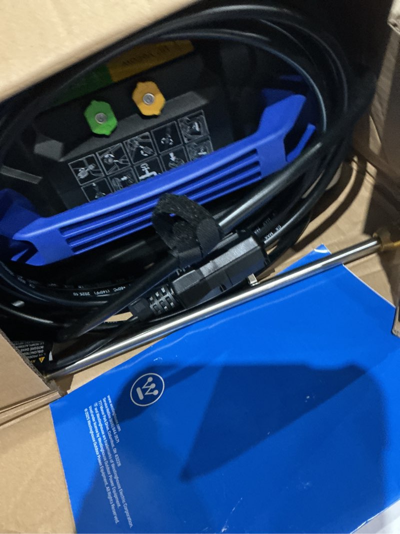 Condition photo showing As Is for westinghouse epx3100v electric pressure washer, 2100 max psi 1.76 max gpm, built-in carry handle, detachable foam cannon, pro-style steel wand, 3-nozzle set, for cars/fences/driveways/home/patios 2100 max psi - handheld