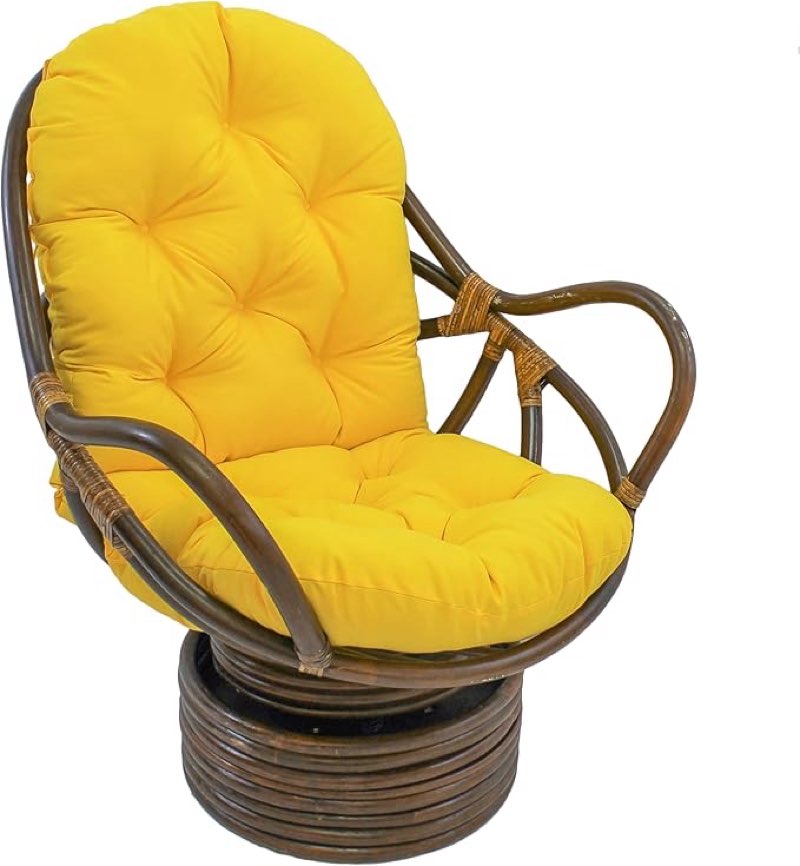 blazing needles solid twill swivel rocker chair cushion, 48" x 24", sunset