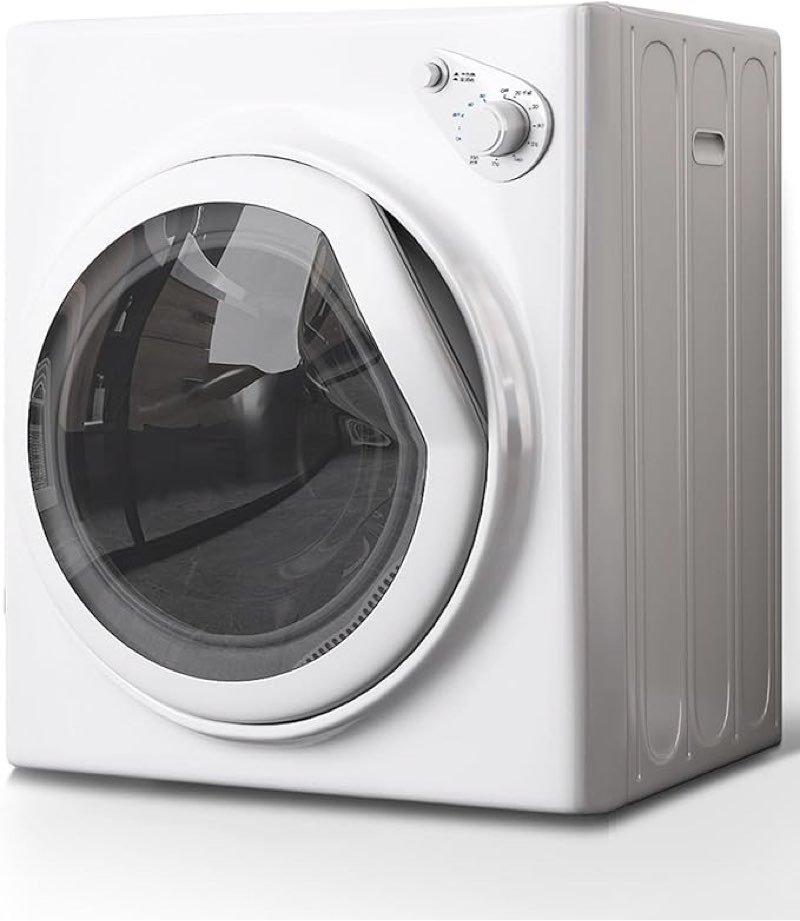 TABU 13.2 lbs Compact Dryer, 3.5 Cu. Ft Portable Clothes Dryer with Stainless Steel Tub, Front Load Electric Dryer with 4 Automatic Drying Mode, Ideal for Home, Apartment, RV