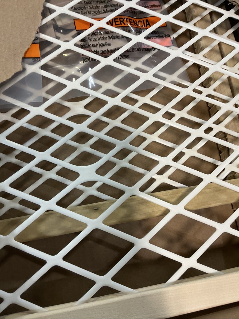 Condition photo showing Good Condition for toddleroo by north states diamond mesh wooden baby gate: 26.5"- 42" wide. pressure mounted baby gate for doorway. (23" tall, sustainable hardwood)