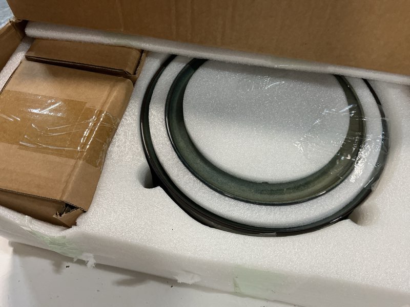 Condition photo showing Good Condition for vancasso starry 12 pieces dinnerware sets for 4, green reactive glaze dishes sets, ceramic plates and bowls set, dinner salad dessert plates, and cereal bowls set, dishwasher and microwave safe green 12 pieces(service for 4)