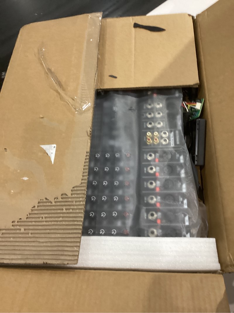 Condition photo showing As Is for Audio Mixer 12 Channel Professional Mixer Console with 320 DSP Effects, 7-band EQ Sound Mixing Board Digital DJ Mixer w/USB Bluetooth MP3 for Recording, Independent 48V Power & Mute Button PMX-12M