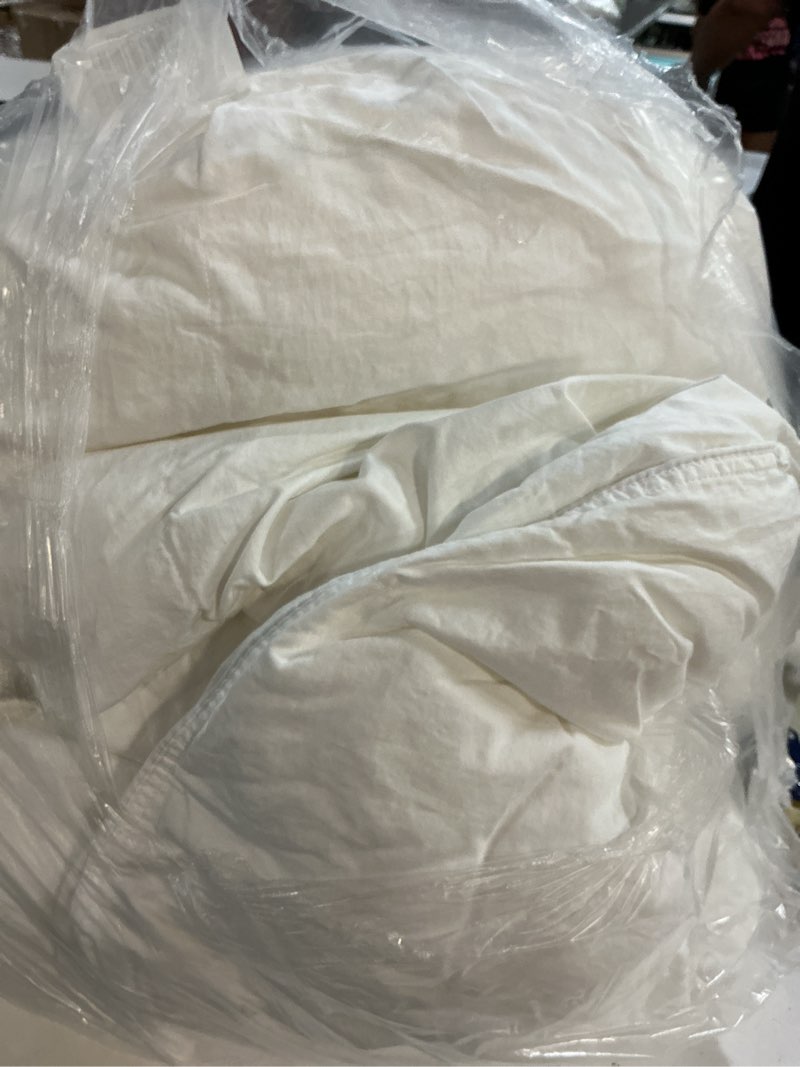Condition photo showing As Is for premium down alternative comforter, twin, white