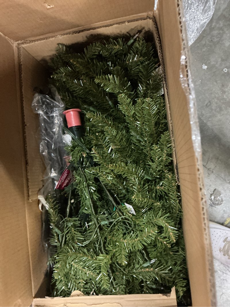 Condition photo showing Good Condition for National Tree Company 9 ft Pre-lit Artificial Christmas Tree, Dunhill Fir, 800 Clear Lights, 2,100 Tips, Slim Profile, Includes Stand, Green