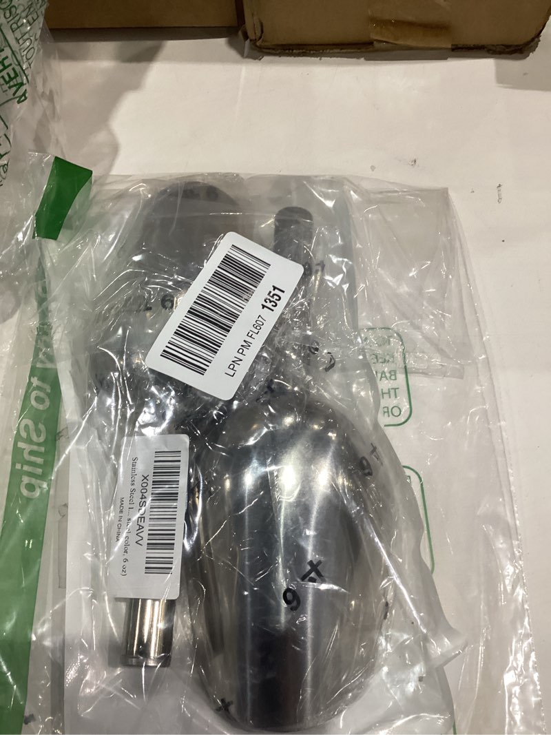 Condition photo showing Good Condition for 2 pcs ice scoop for freezer, 6 oz metal ice scooper, stainless steel small scoops with round bottom for ice machine kitchen flour bar party wedding pet dog food 6 oz stainless steel color 2