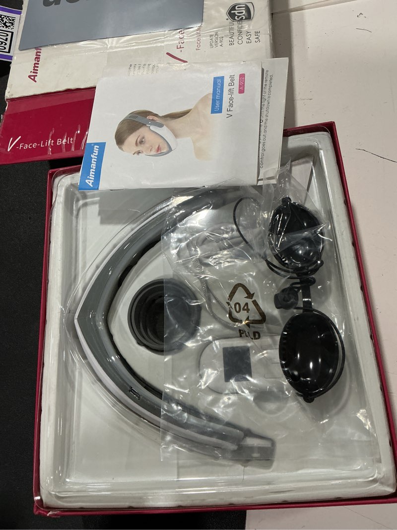 Condition photo showing Good Condition for intelligent jawline shaper double chin reducer and v-face lift belt machine with remote control, face massager v-face device for women