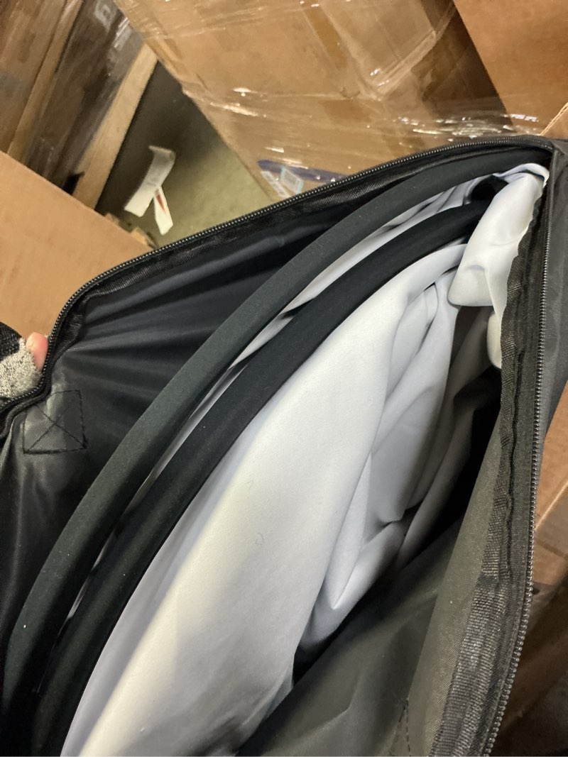 Condition photo showing Good Condition for kate 5x6.5ft(1.5x2m) collapsible backdrop white black twist flex folding pop up backgrounds for photoshoot, headshots photo, video calls white/black