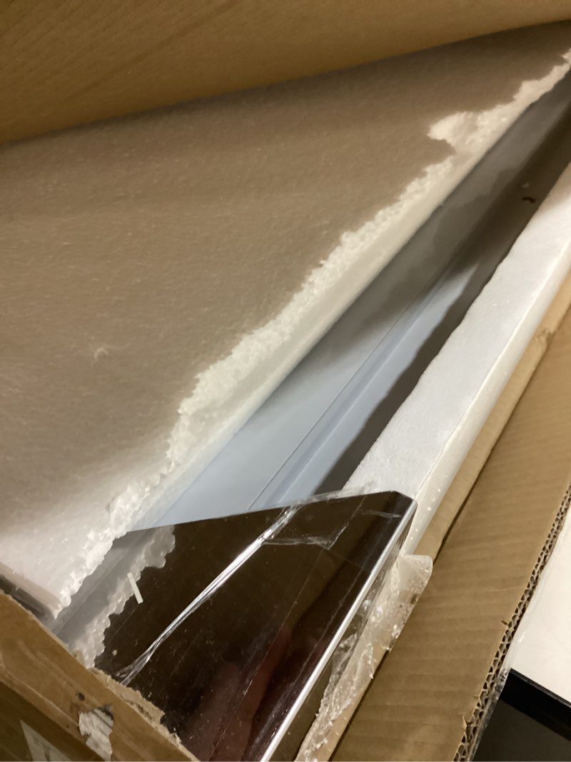 Condition photo showing Good Condition for EKON Stainless Steel Backsplash 24 x 30 Inch Wall Shield for Kitchen Easy Clean And Installation with Built-in Storage Shelf and Hanging Rack