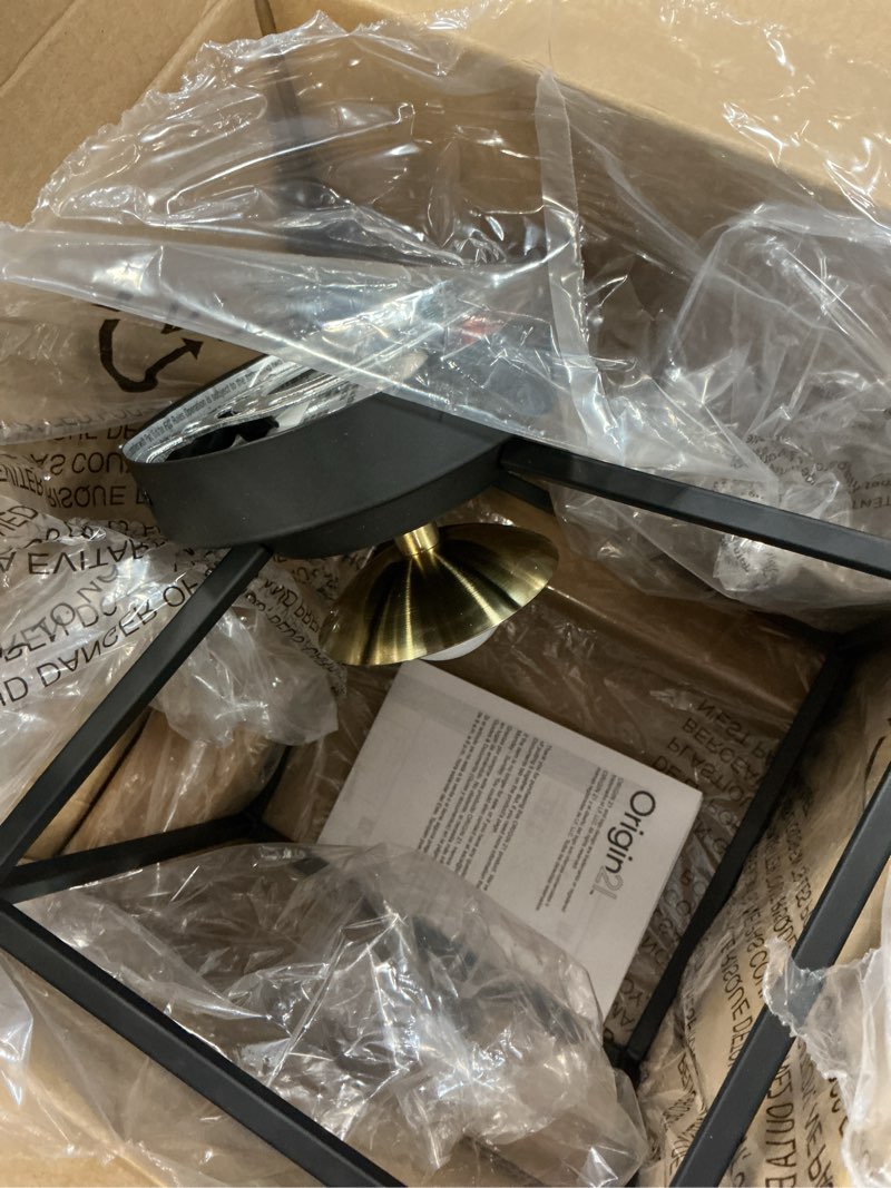 Condition photo showing As Is for origin 21 maren 1-light matte black modern/contemporary led chandelier