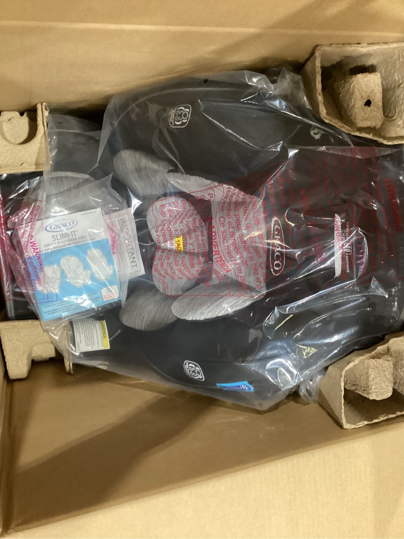 Condition photo showing Good Condition for graco slimfit 3-in-1 convertible car seat, ultra-space-saving design, jarret, suitable for rear and forward-facing, highback booster seat with 10-position headrest