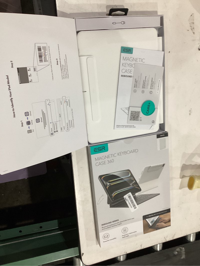 Condition photo showing Good Condition for [Upgraded] ESR iPad Pro 13 Inch Case with Keyboard (M5/M4, 2025/2024), iPad Pro 13 Keyboard Case with Magnetic Stand, Portrait/Raised Modes for iPad Pro 13, Removable, Rebound 360 Series,White iPad Pro 13 2024 White