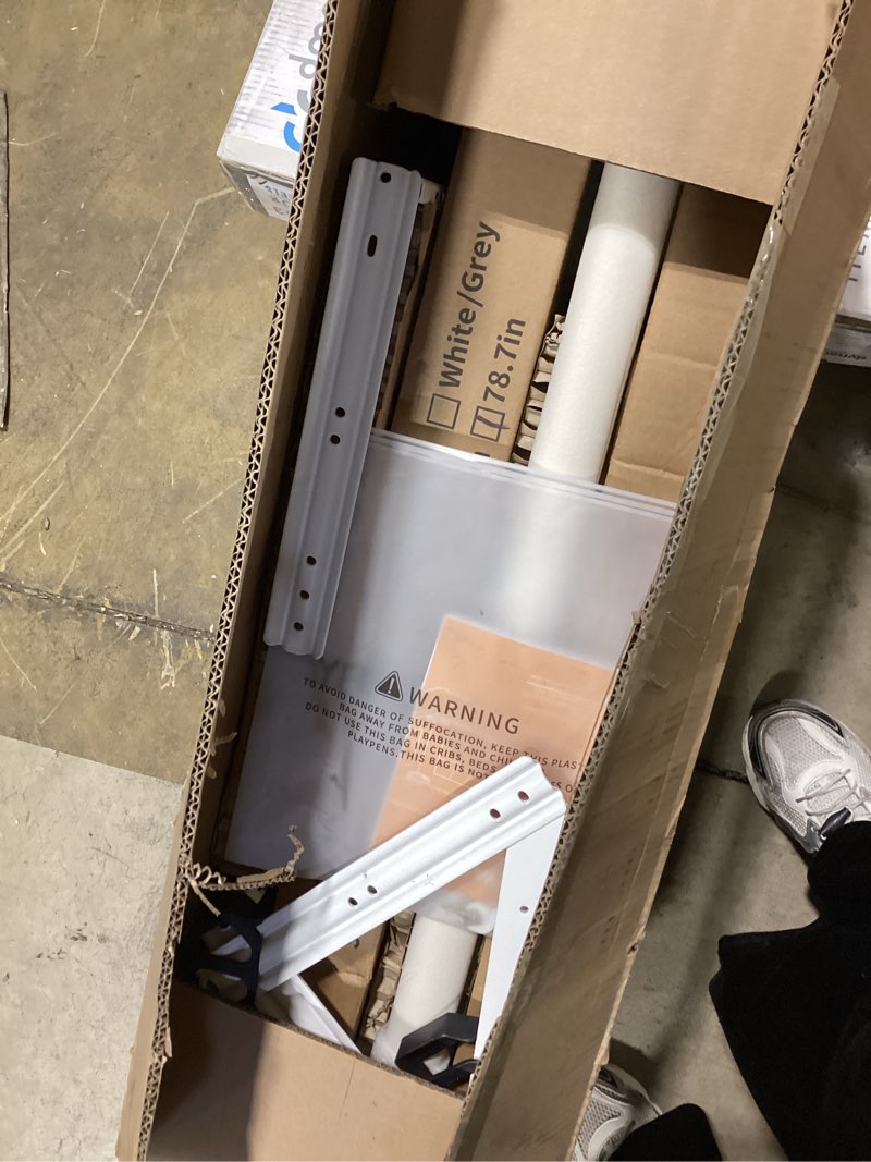 Condition photo showing New/Like New for 2 piece bed rails for queen bed, no-drill needed baby bed rail guard for toddlers with height adjustable, thickened child safety side railing guards/bedrail for kids, white/grey, 60x78.7inches 2 sides for queen size(no-nail required) grey/white