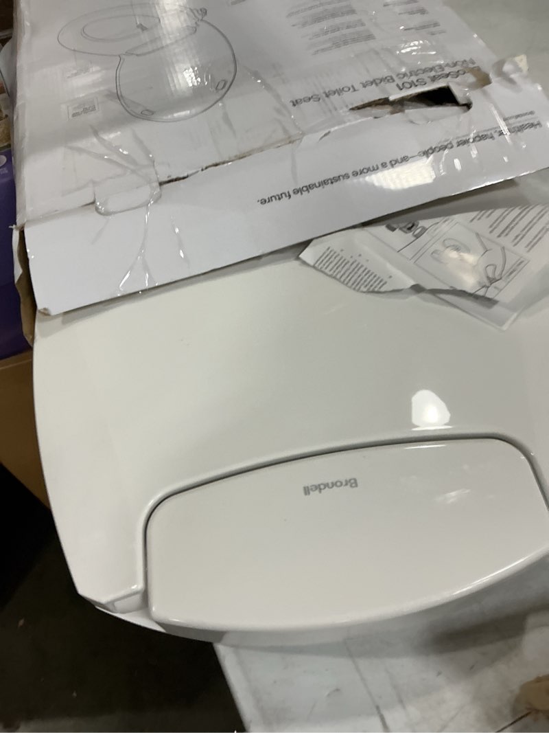 Condition photo showing As Is for brondell bidet toilet seat non-electric swash ecoseat, fits elongated toilets, white - dual nozzle system, ambient water temperature - bidet with easy installation s101 elongated