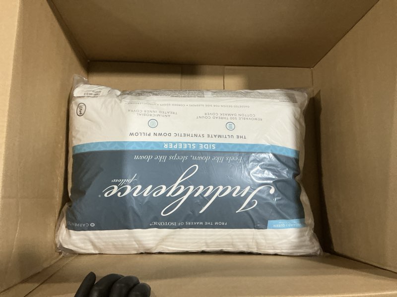 Condition photo showing Good Condition for white goose feather and down body pillow – pillows size 20 inches x 54 inches 20" x 54"