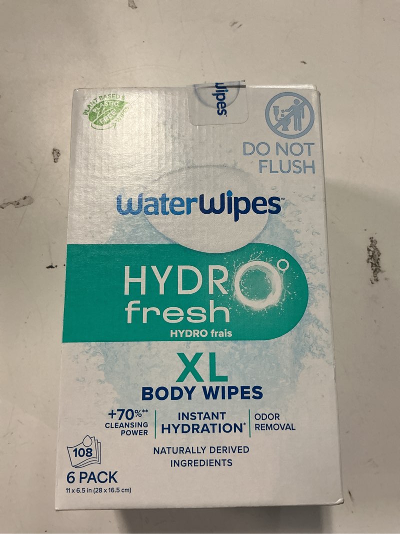 Condition photo showing New/Like New for WaterWipes HydroFresh Refresh Wipes, Stay Clean & Refreshed, XL Body Cleaning Wipe, Instant Cleanlin 6 pack 