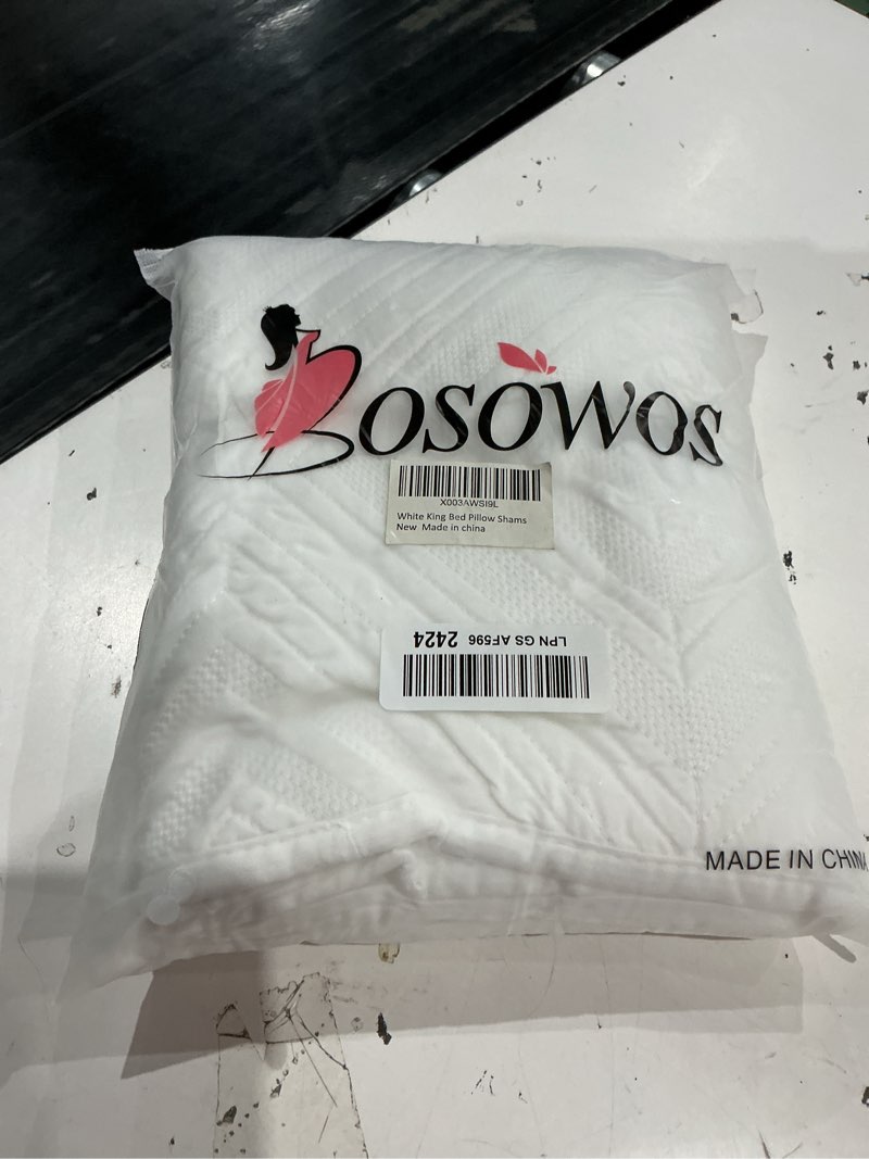 Condition photo showing Good Condition for bosowos pillow shams standard size set of 2, ultra soft breathable quilted pillow cases 20 x 26 inches for sleeping, decorative microfiber bed pillowcases easy care, white white-2 26" x 20" (pack of 2)