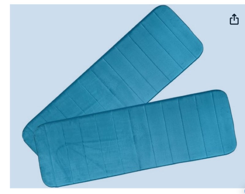 Macro Giant Memory Foam Bath Mat, Turquoise Color