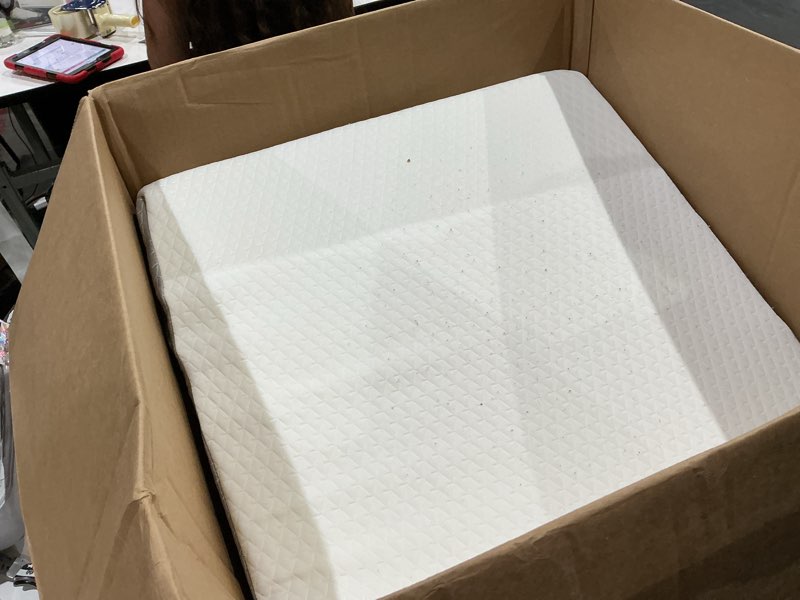 Condition photo showing As Is for ruqmuis wedge pillow for acid reflux, bed wedge pillow for headboard pillow wedge for back pain relief, post surgery, elevated pillows for sleeping, snoring, triangle pillow with cover, white 24*24*10 inch white/grey