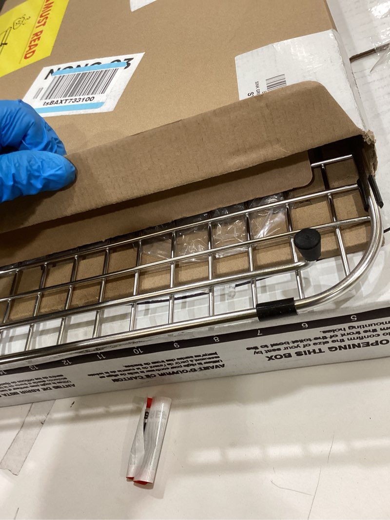 Condition photo showing As Is for Serene Valley Sink Bottom Grid 20" X 13", Rear Drain with Corner Radius 2", Sink Protector SVM2013R
